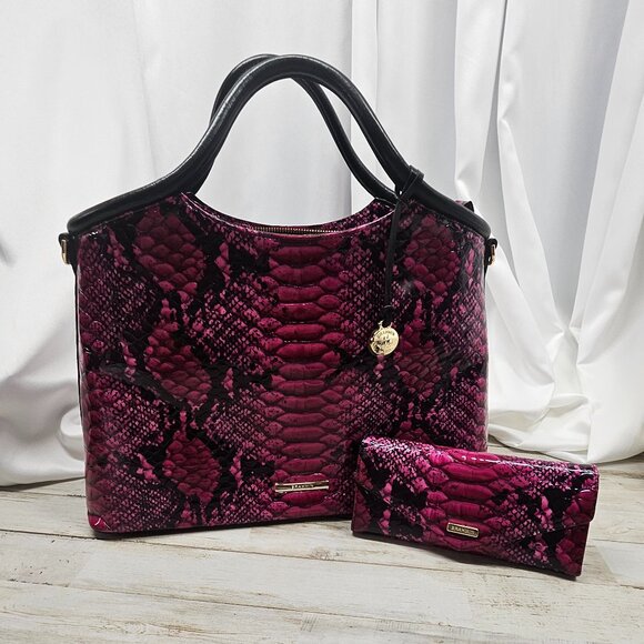 BRAHMIN Elaine Satchel + Wallet Set | Potion Ziggy | Like new - Picture 2 of 15